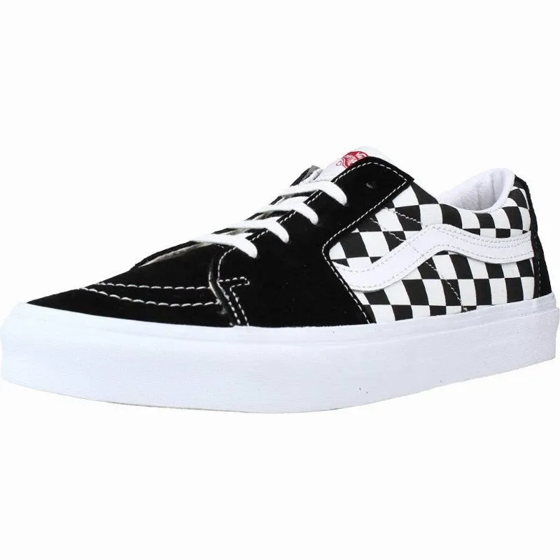 Vans CANVAS/SUEDE SK8-LOW SHOES ((CANVAS/SUEDE) BLACK/CHECKERBOARD) MEN,WOMEN BLACK