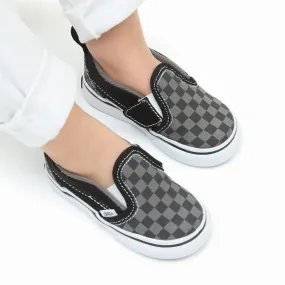 Vans TODDLER CHECKERBOARD SLIP-ON HOOK AND LOOP SHOES (1-4 YEARS) ((CHECKERBOARD)) WHITE