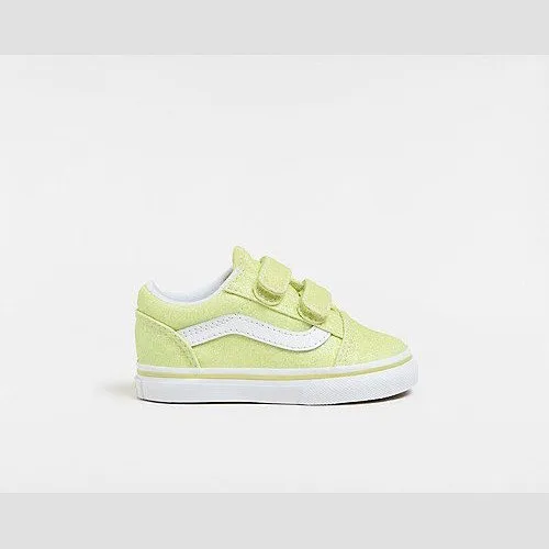 Vans TODDLER OLD SKOOL HOOK AND LOOP GLITTER SHOES (1-4 YEARS) (LIME SHERB) YELLOW