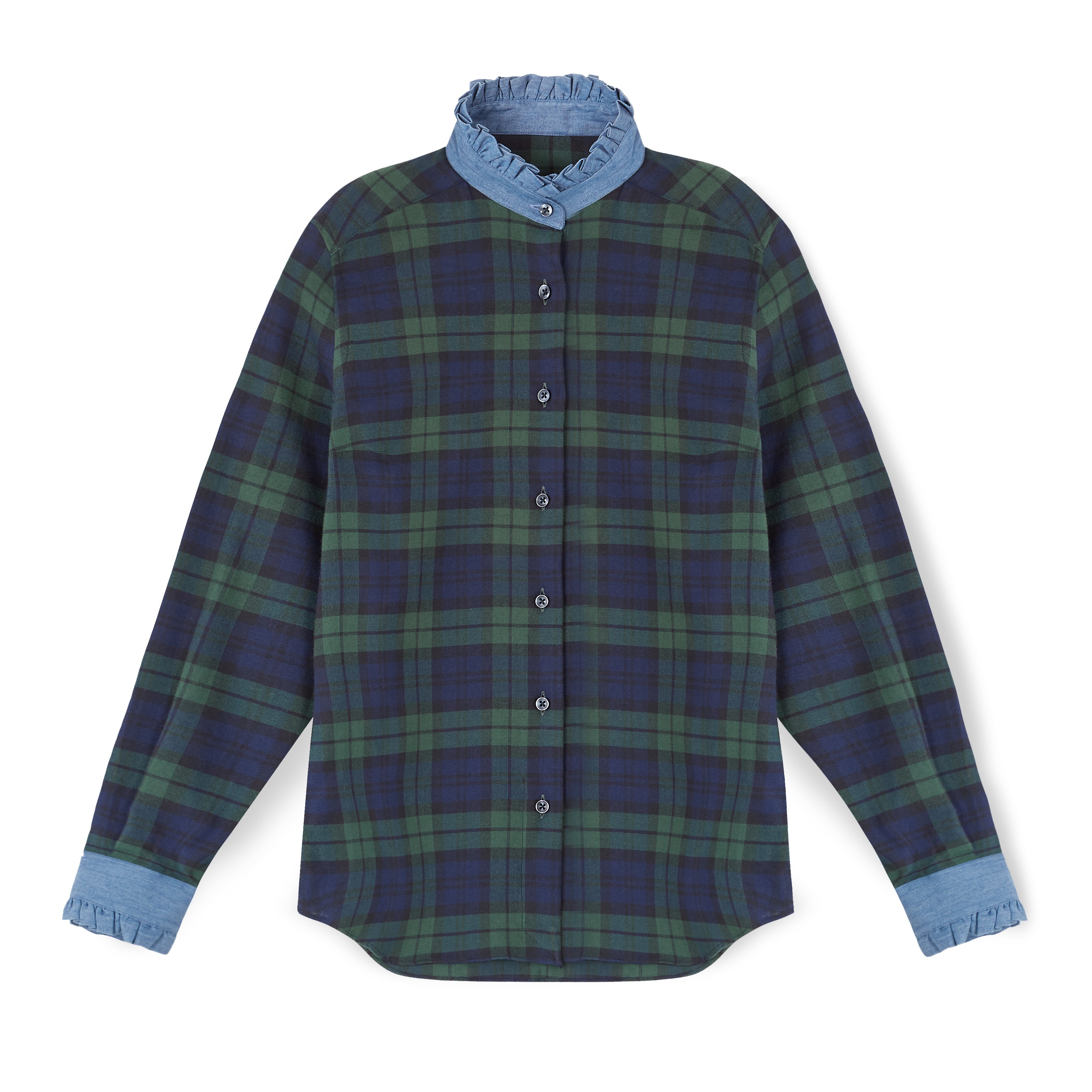 Vita blackwatch tartan piecrust shirt