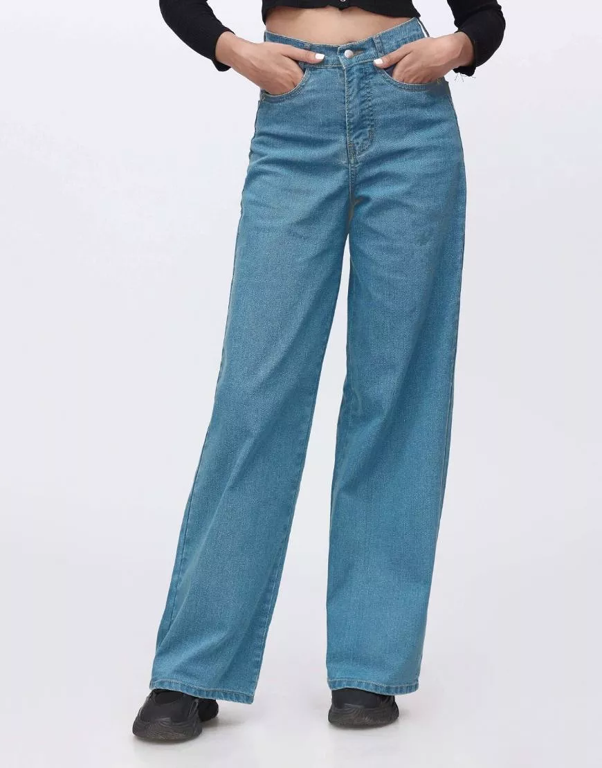 Wide Leg Jeans Blue Tint