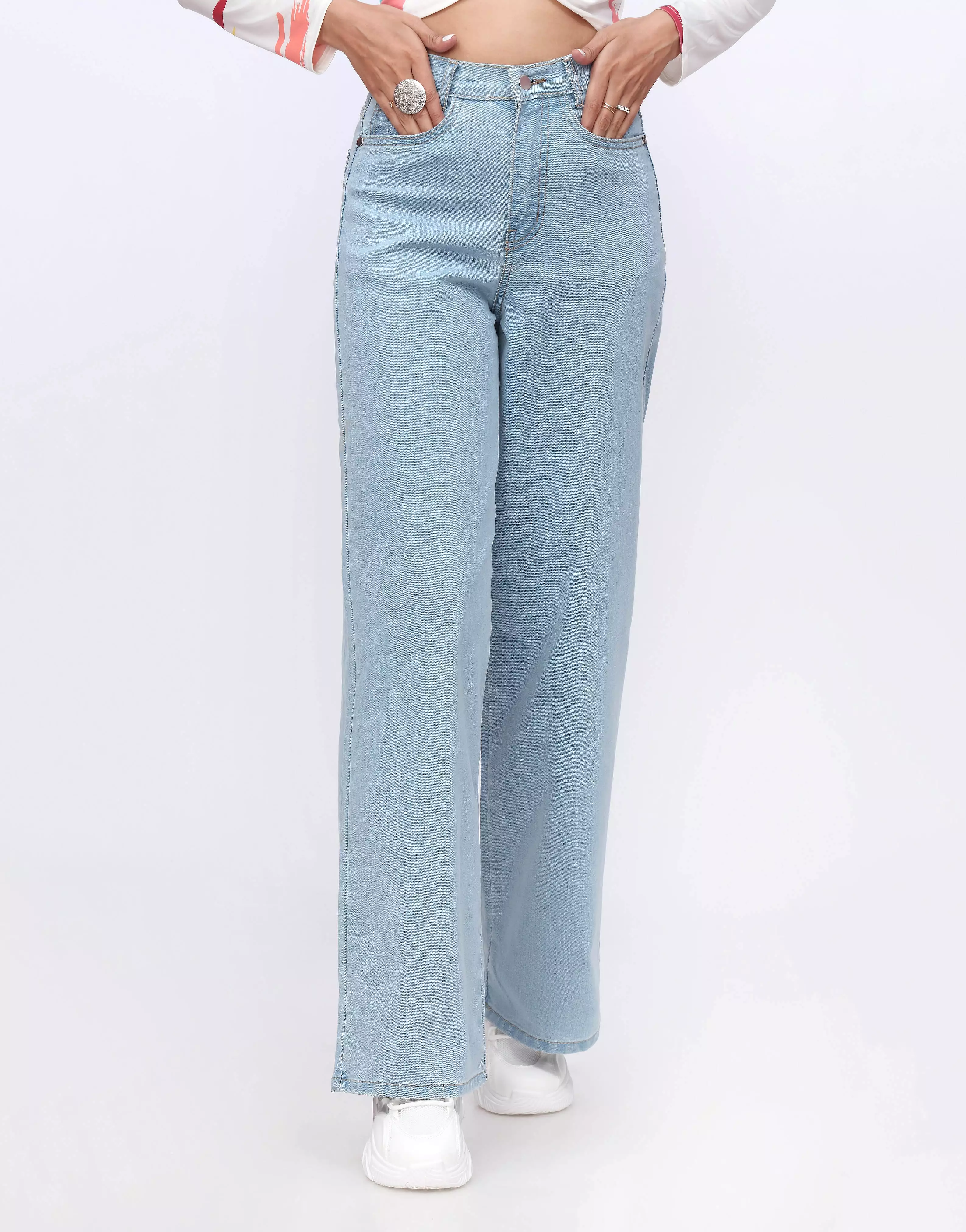 Wide Leg Jeans- Light Blue