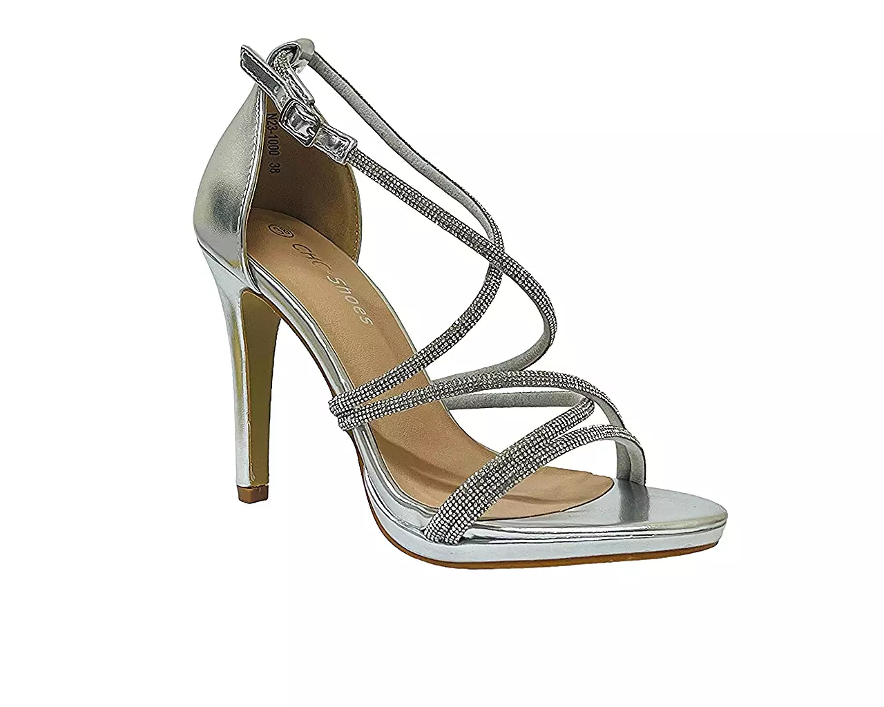 Women's Crossover Diamante Strappy Sandals