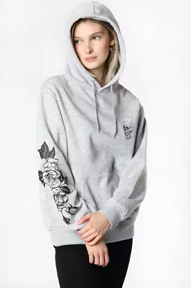 Womens Sovrn Voices Skull and Roses Graphic Hoodie