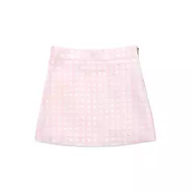 Zoe houndstooth Skirt pink